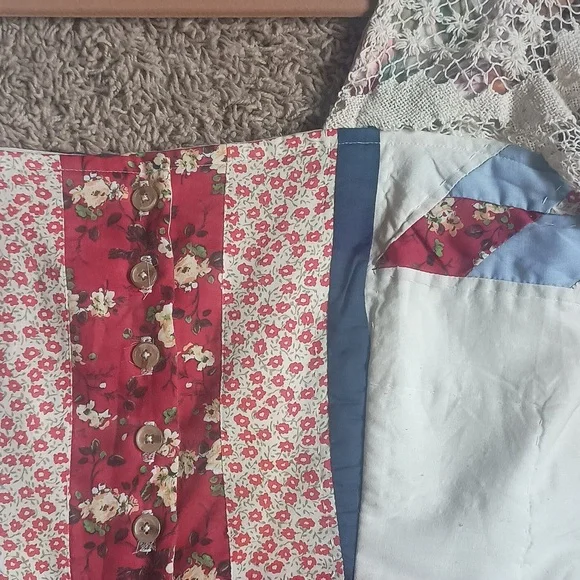 Handmade Cropped Vintage Upcycled Quilt Blouse - Picture 3 of 4